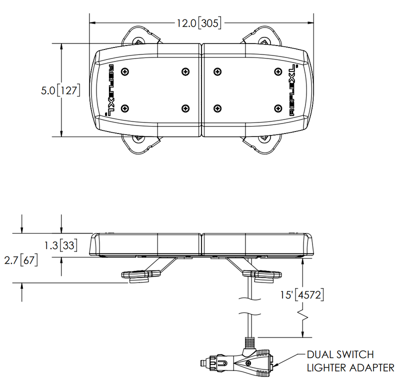 11-Series ECCO R65 lightbar amber 12-24v 305mm | 11-012CA-E-11-012CA-E-3