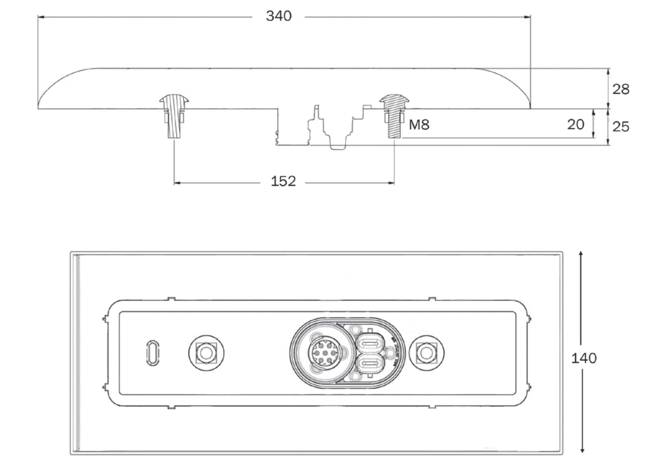 LED ADR achterlicht rechts horizontaal&verticaal 12-24v 7-PIN's + 2x SS-758/03/04-3