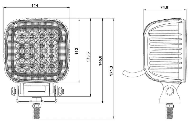 LED Quad werklamp incl positielicht 9-36v - 9280lm - 80W | 581480-581480-3