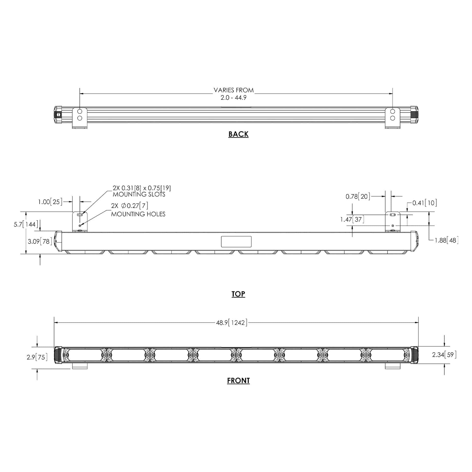 LED R10 traffic advisor amber 1232mm. | 12-24v | 9