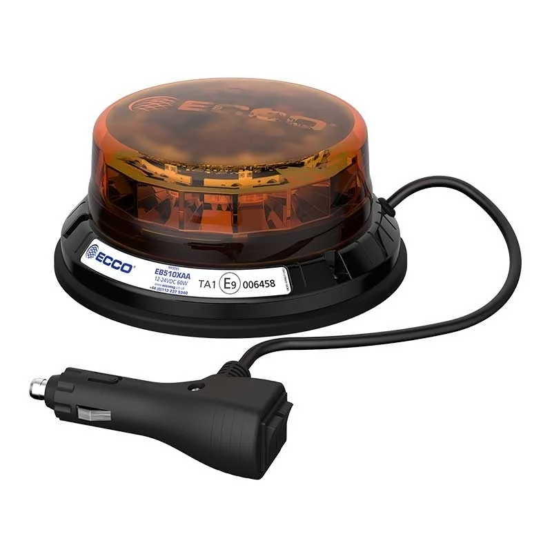 LED R65 Zwaailamp 12-24v Amber - CISPR25 - IP69K - Magneet