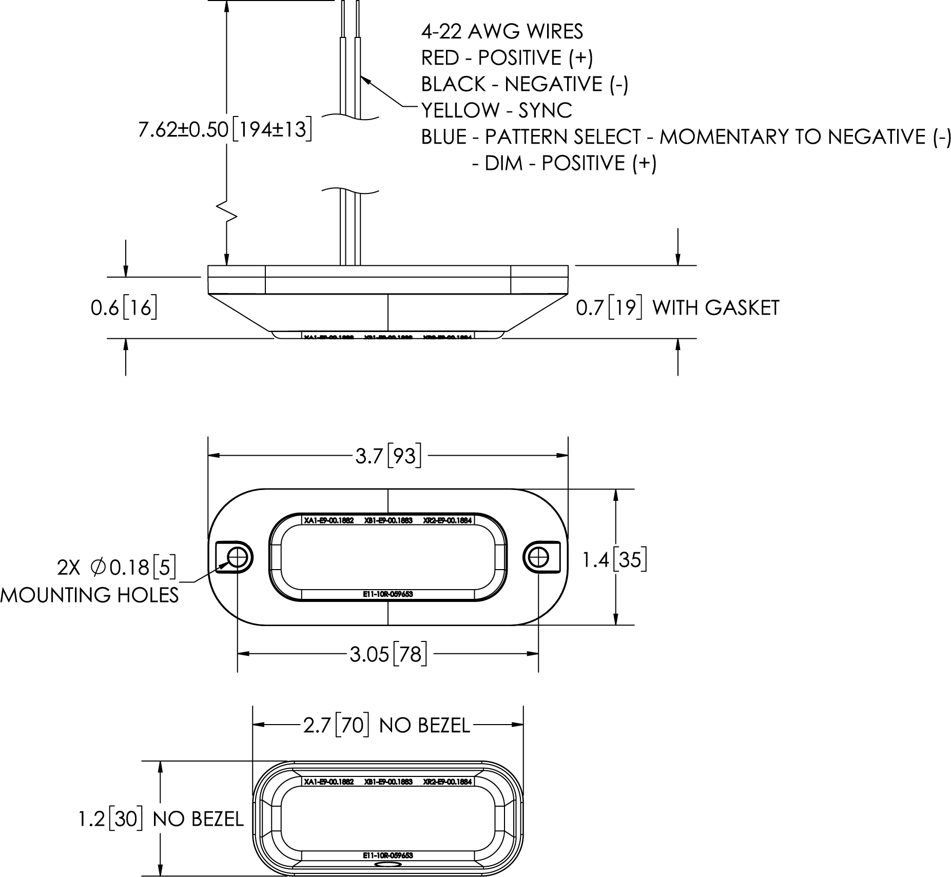 LED R65 flitser groen 3-LED | 12-24v | ED3703G-ED3703G-3