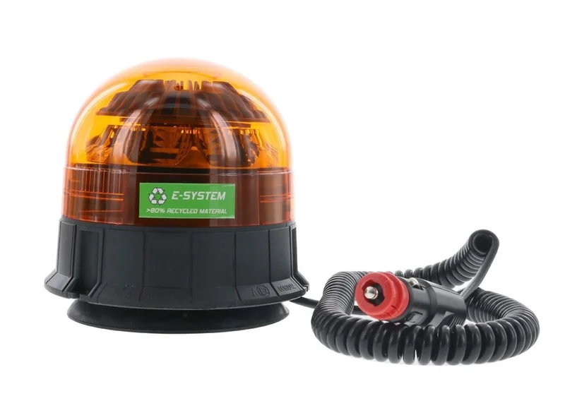 LED R65 zwaailamp amber 12-24v magneetmontage