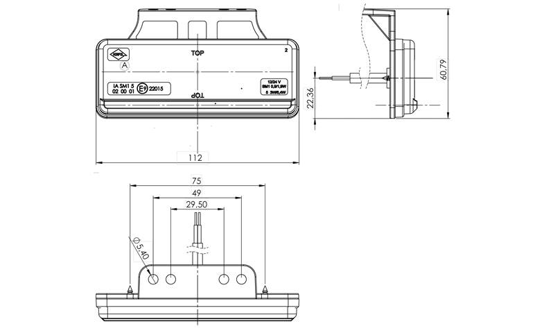 LED Zij-markeringslicht met knipperlichtfunctie 12-24V 0