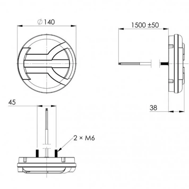 LED achterlicht met dynamisch knipperlicht | 12-24v | 150cm. kabel | V14C5-142D-V14C5-142D-7