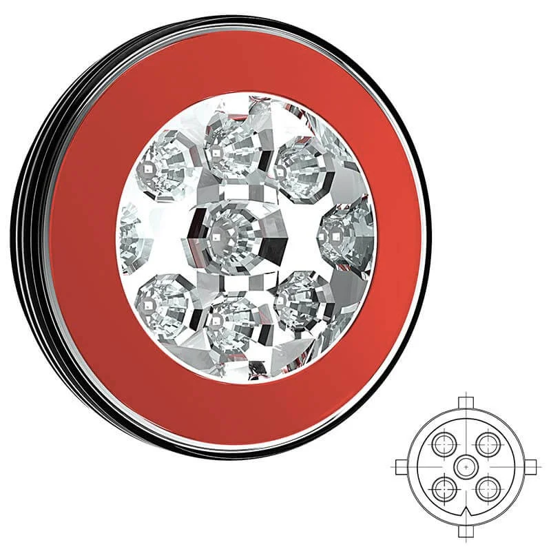 LED achteruitrijlicht met achterlicht | 12-36v | 5-PIN | V10C2-820B5-V10C2-820B5