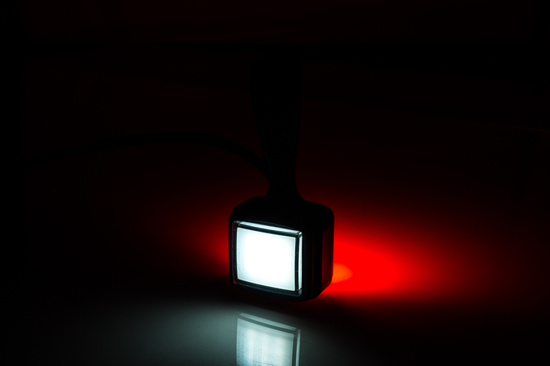 LED breedtelamp rechts rood-wit 12-24v 25cm kabel-MB-4902RW-6