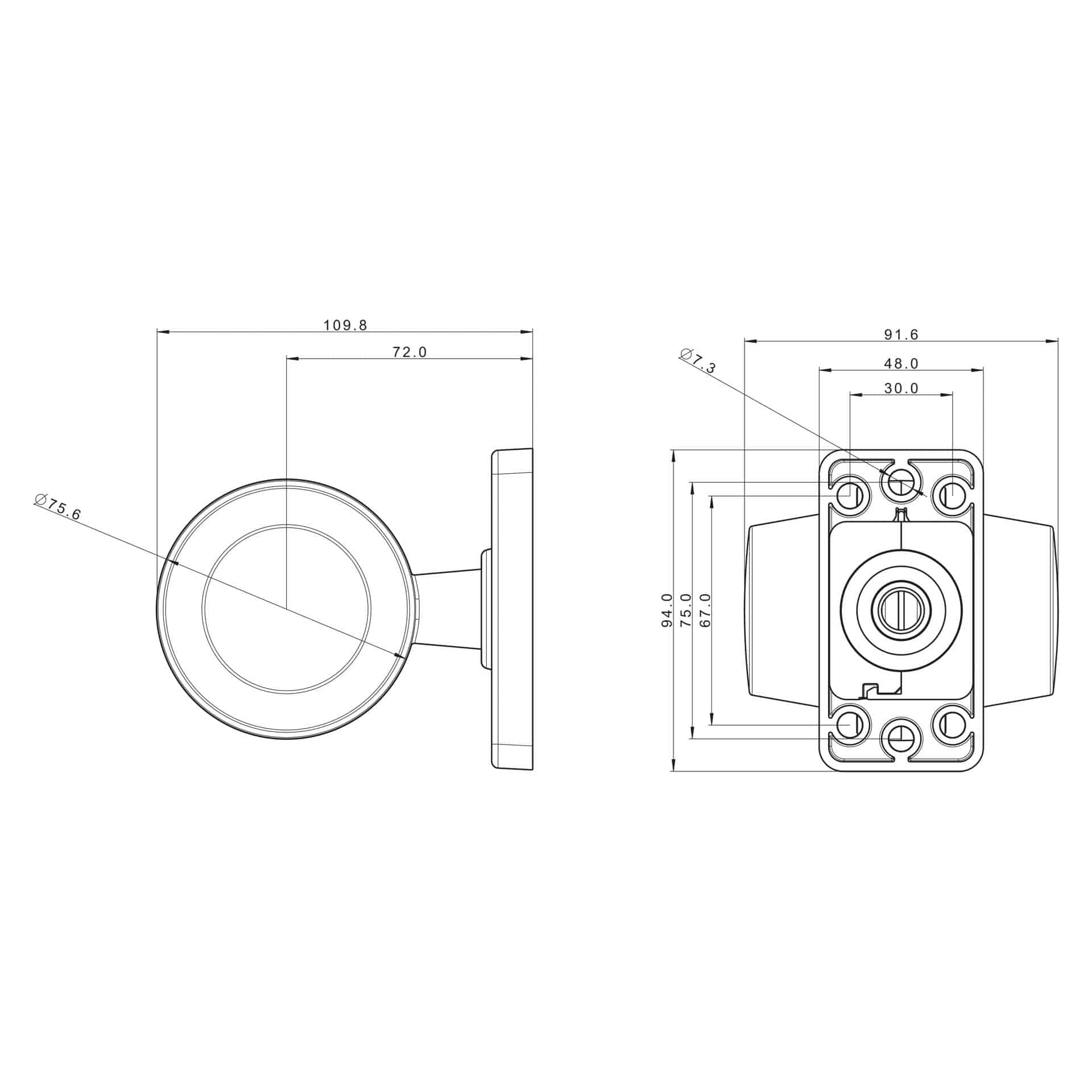 LED breedtelamp rood-wit 12-24v 45cm kabel-MB-2010RW-3