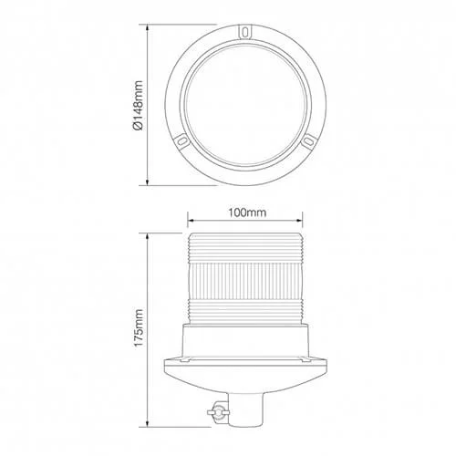 LED flits zwaailamp | 10-30v | met PC Din-montage | R65 | EQPR65ABM-DM-EQPR65ABM-DM-5