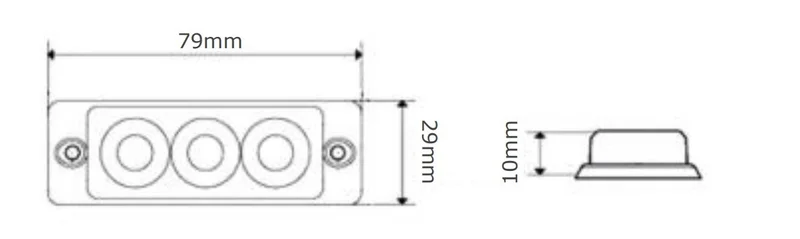 LED flitser 3 LED's | R65 | ultra platte slimline | amber | 10-30v | S11F3002-S11F3002-4