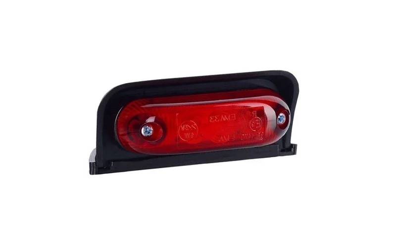 LED markeringslicht Rood met beugel | 12-24v | 50cm. kabel | MV-4050R-MV-4050R-2