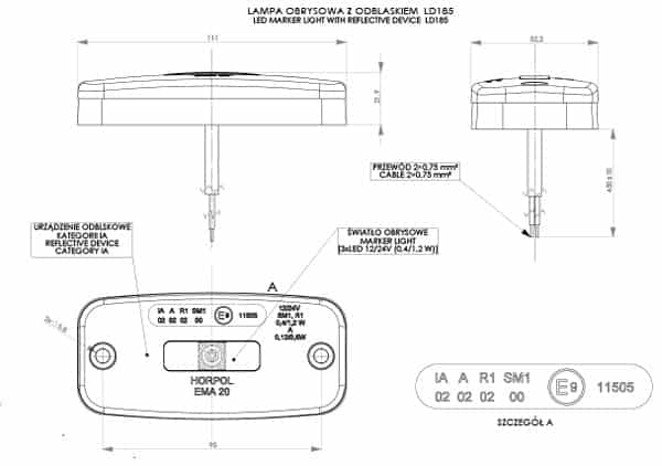 LED markeringslicht amber 12-24v 120cm kabel + SuperSeal | MV-1750A-SS-MV-1750A-SS-3