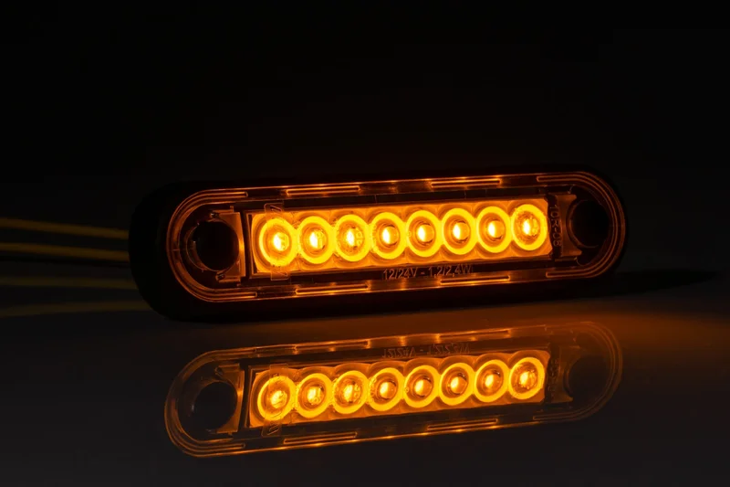LED markeringslicht -lang amber | 12-24v | 0