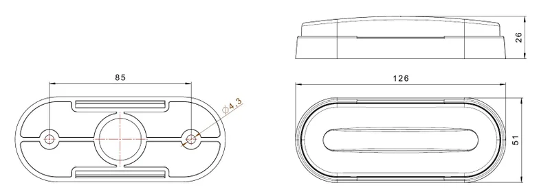 LED markeringslicht rood | 12-24v | 1
