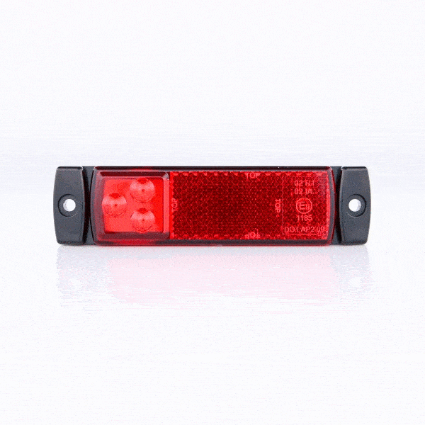 LED markeringslicht rood | 12-24v | 50cm. kabel | 129RM-129RM-3