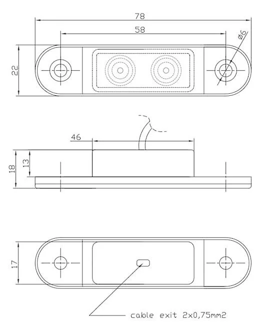 LED markeringslicht rood | 12-24v | 50cm. kabel | M10MV-200R-M10MV-200R-3
