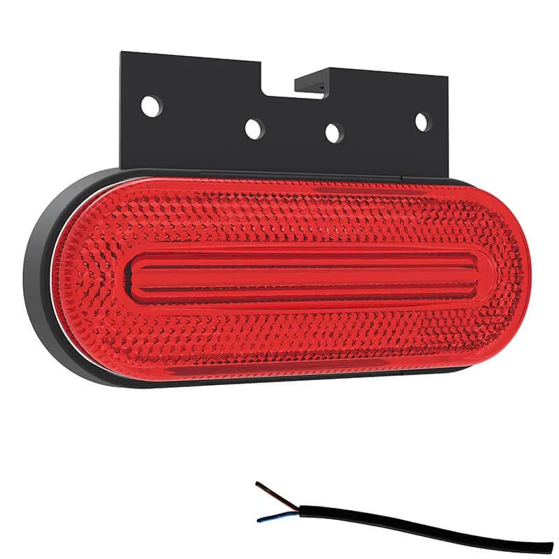 LED markeringslicht rood | 12-24v | 50cm. kabel | M10MV-750R-M10MV-750R