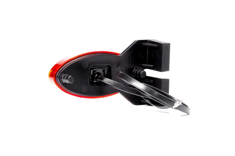 LED markeringslicht + steun ovaal rood 12-24v 0