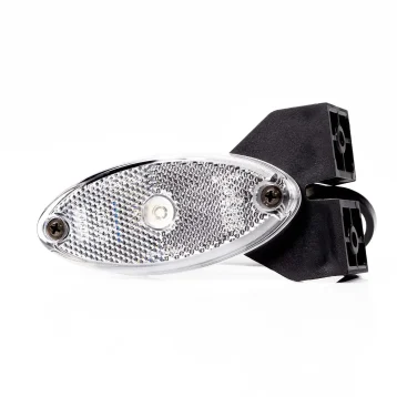 LED markeringslicht + steun ovaal wit 12-24v 50cm kabel | MV-5890W-MV-5890W