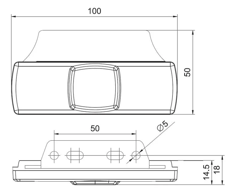LED markeringslicht wit | 12-24v | 50cm. kabel | M10MV-150W-M10MV-150W-3