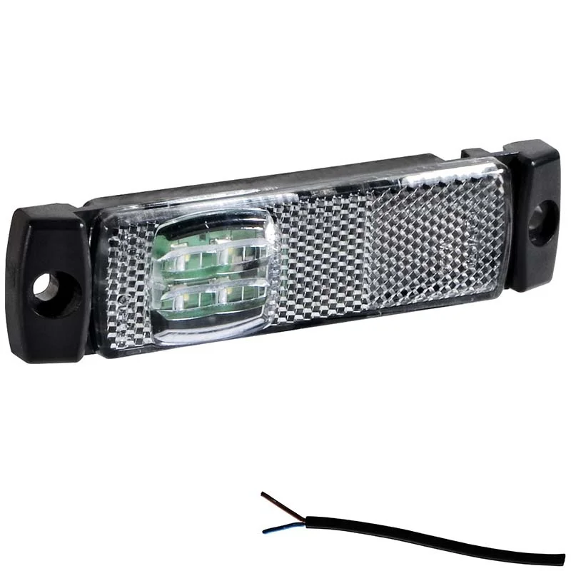 LED markeringslicht wit | 12-24v | 50cm. kabel | M10MV-190W-M10MV-190W