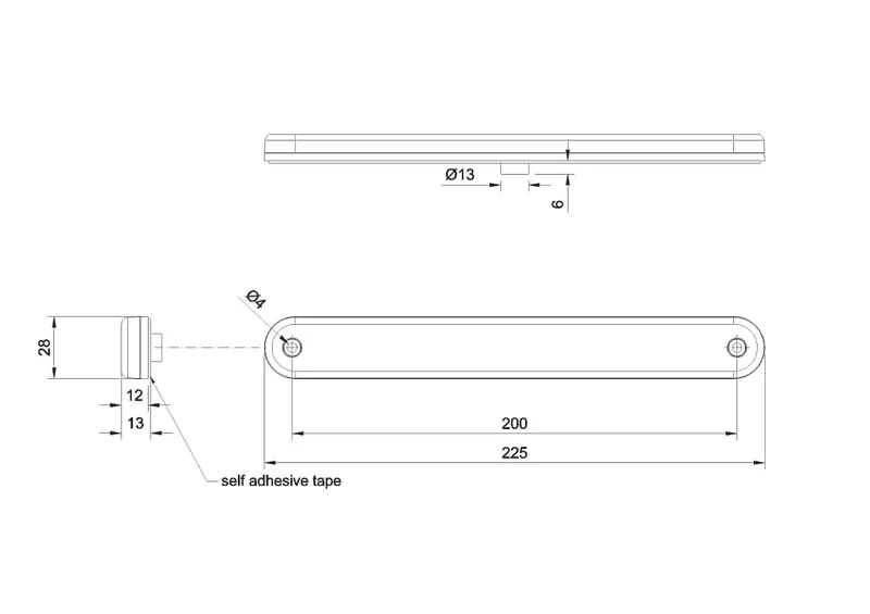 LED markeringslicht wit | 12-24v | 50cm. kabel | M10MV-800W-M10MV-800W-3