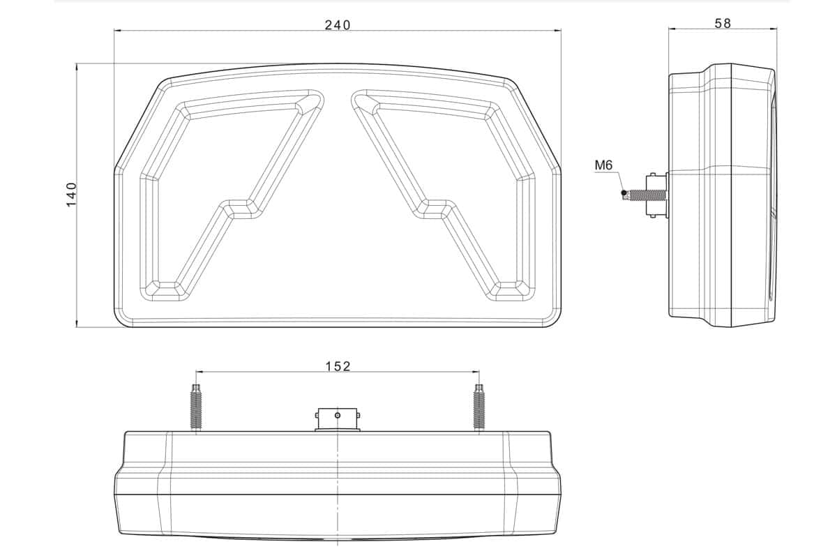 LED neon achterlicht links + kenteken 12-24v - 6-PIN's-VC-4671B6-5