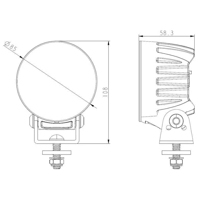 LED werklamp rond | 3800 lumen | 40Watt | ingebouwde deutsch connector | 9-36v | WF-4038R - Afbeelding 11