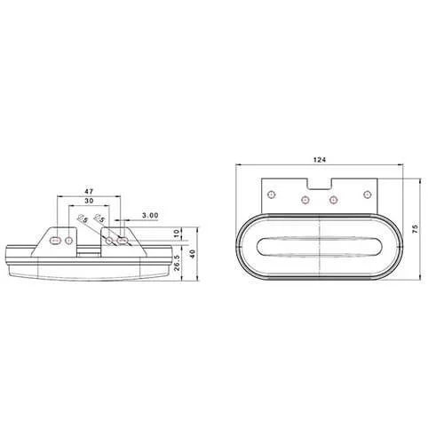 LED zij-markering met knipperlichtfunctie | 12-24v | 50cm. kabel | M10ZK-150A-M10ZK-150A-6