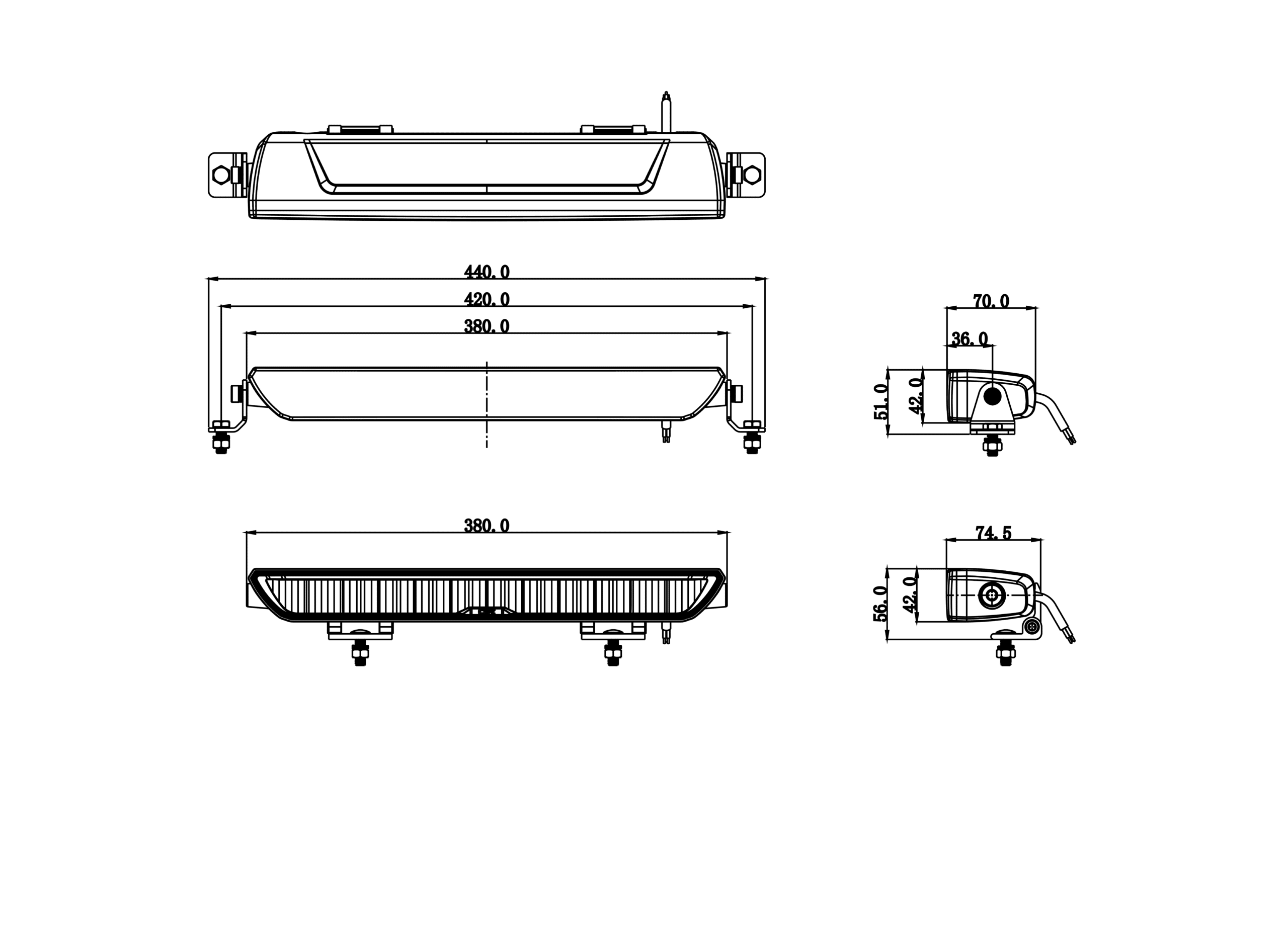 Lightbar OZZ XB1 15” wit-88222-5