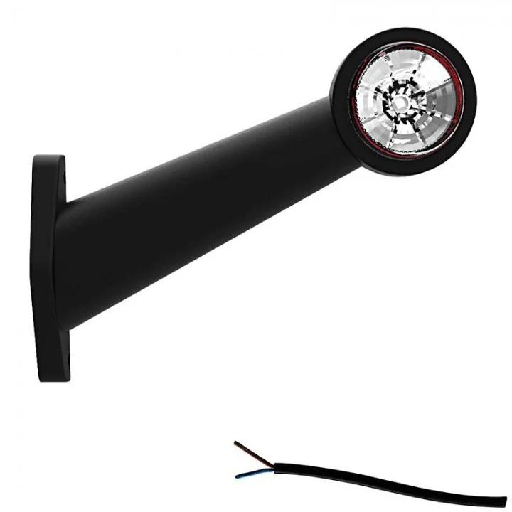 Links | LED breedtelamp | schuine steel | 12-24v | 20cm. kabel | M10BV-501RW-M10BV-501RW