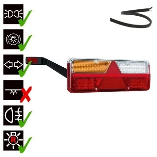 Links | LED trailerlamp | dynamisch knipperlicht | 9-36v | 200cm. kabel | VC-1021-VC-1021