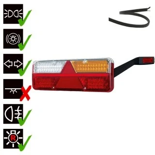 Rechts | LED Trailerlamp | dynamisch knipperlicht | 9-36v | 200cm. kabel | VC-1022-VC-1022