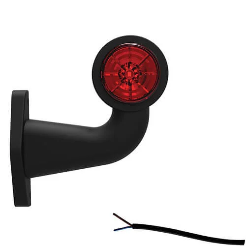 Rechts | LED breedtelamp met haakse steel | 12-36v | 20cm. kabel | M10BV-402RW-M10BV-402RW