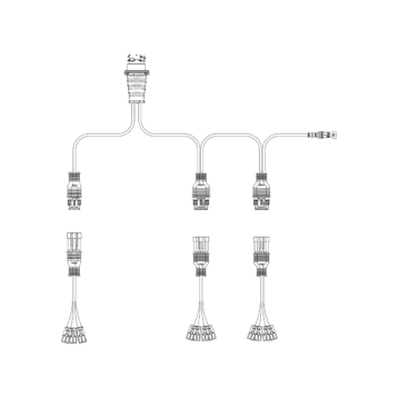 Y-kabel tbv 3 achterlichten (schuifconn.) incl. zijkabel-KS1-5100