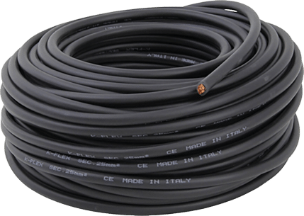 Accukabel | Zwart | 1 x 25mm² | PVC | 100m-KR1-125PZ-100