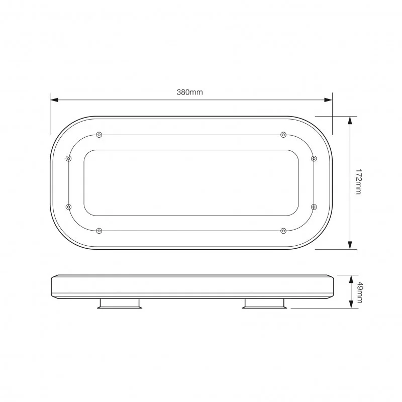 Compacte R65 Amber lens minibar 12-24V magneet montage | MLB380R65AAM-MM-MLB380R65AAM-MM-8