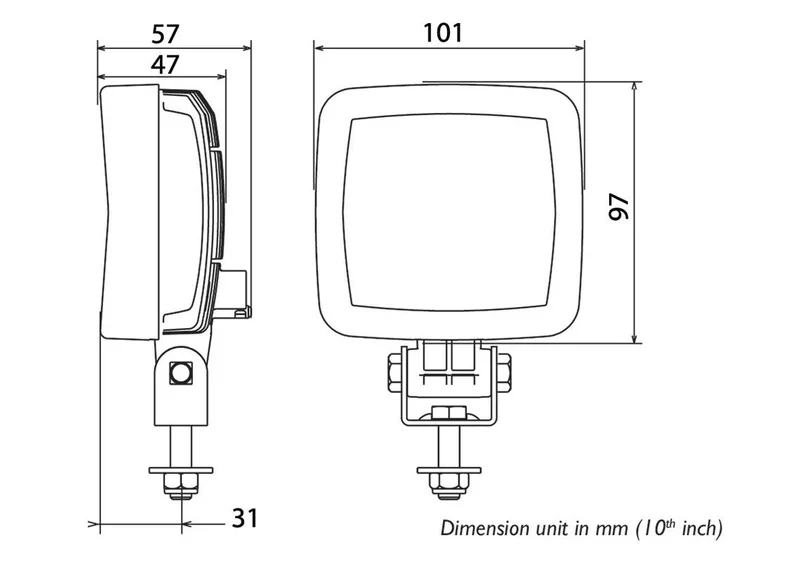 LED ABL ECE-R23 werklamp 1000lm - 14W - IP69K - ingebouwde DT-connector | D14857-D14857-3