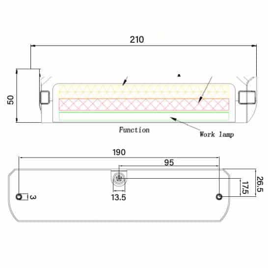 LED ADR achterlicht top-montage incl. werklamp 12/24v-785/03/00-3