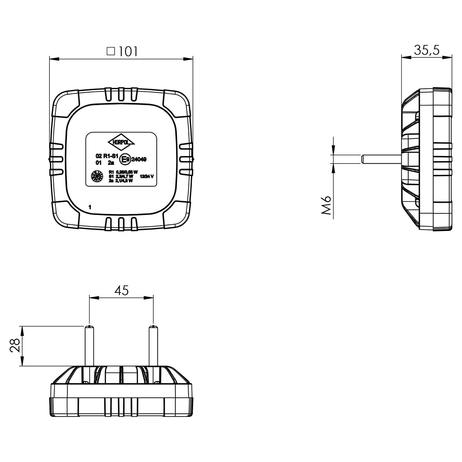 LED Front positielicht & knipperlicht 12/24v 1m. Kabel-VC-4220-10