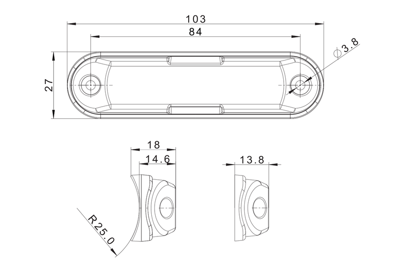 LED R65 Flitser 6-LED 12-24v 15cm kabel (4-patronen)-S10F6300A-8