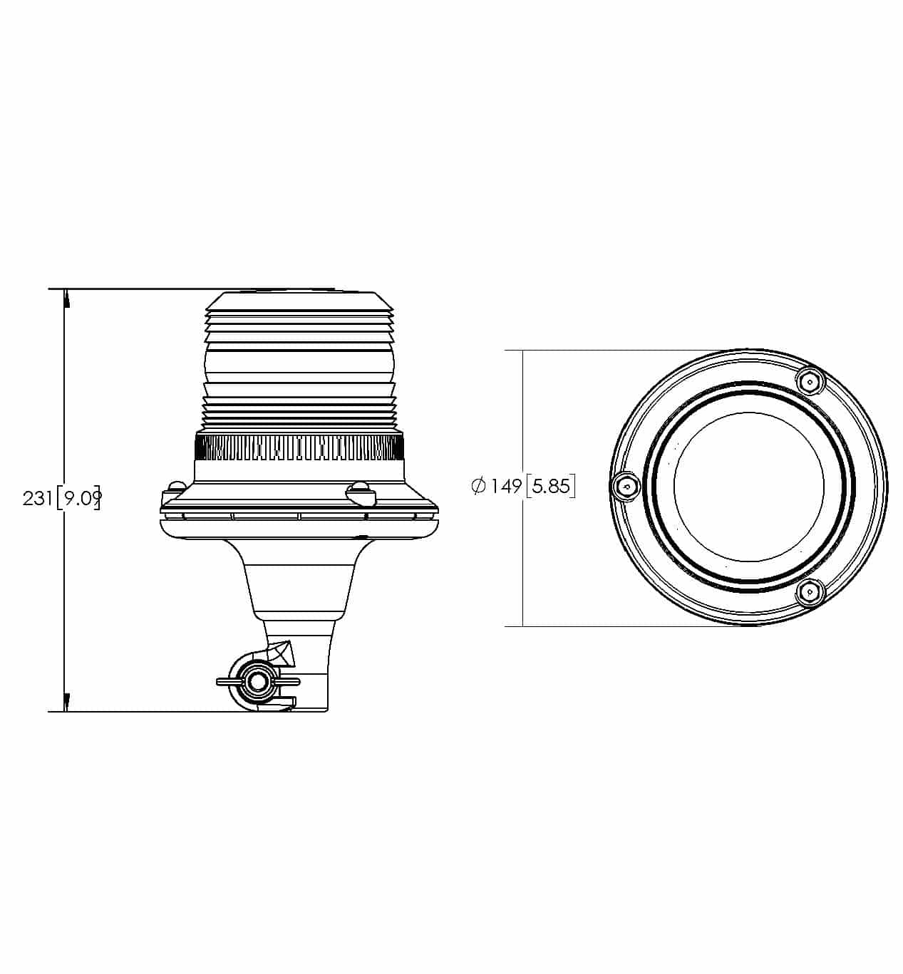 LED R65 Zwaailamp groen | 12-24v | Flexi DIN ECCOLED | EB5009G-EB5009G-3