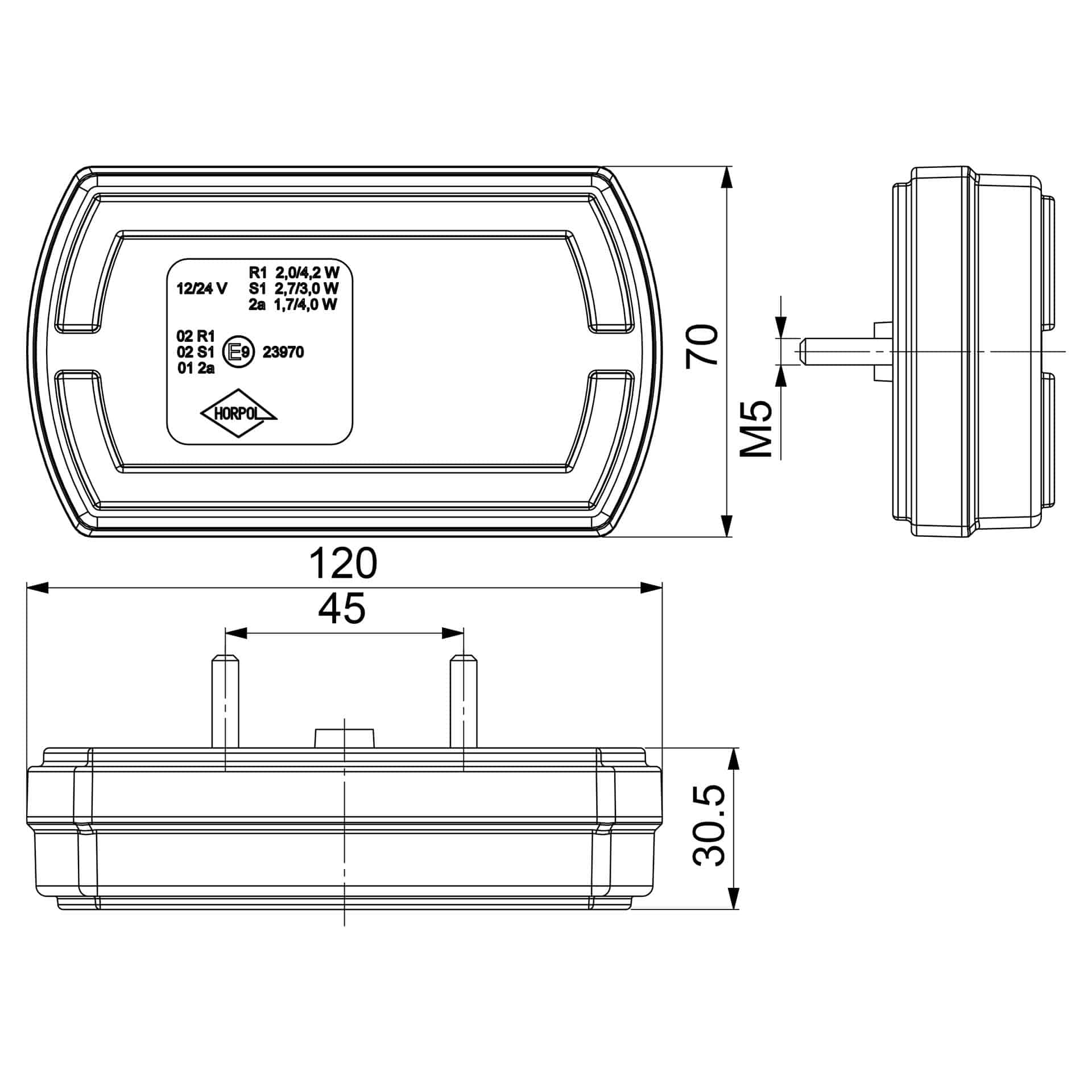 LED achterlicht compact | 12-24v | 1m. kabel | VC-4150 - Afbeelding 12