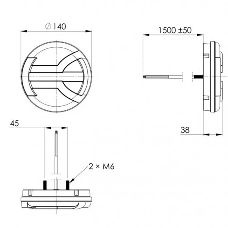 LED achterlicht met D-homologatie | 12-24v | 150cm. kabel | V14C4-141D-V14C4-141D-6