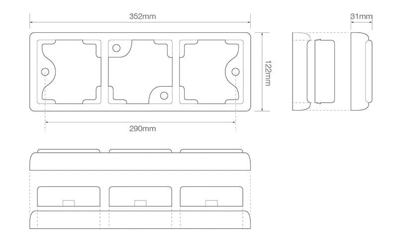 LED achterlicht met zwarte rand | 12-24v | 40cm. kabel | 100BSTIWFMLE-100BSTIWFMLE-3