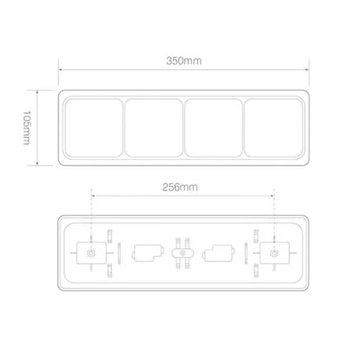 LED achterlicht met zwarte rand | 12-24v | 40cm. kabel | 80BAARRME-80BAARRME-3