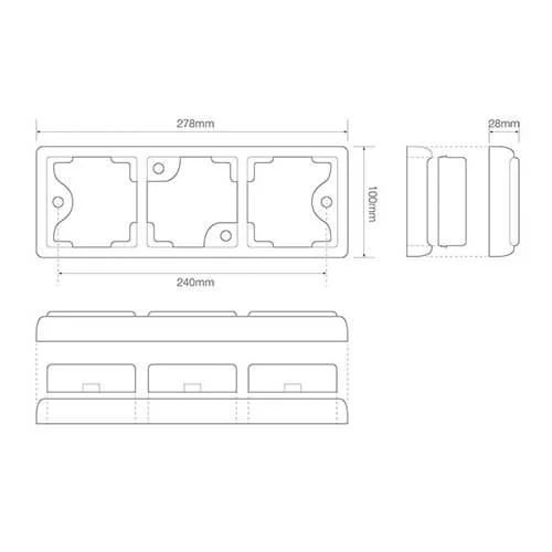 LED achterlicht met zwarte rand | 12-24v | 40cm. kabel | 80BFARME-80BFARME-3