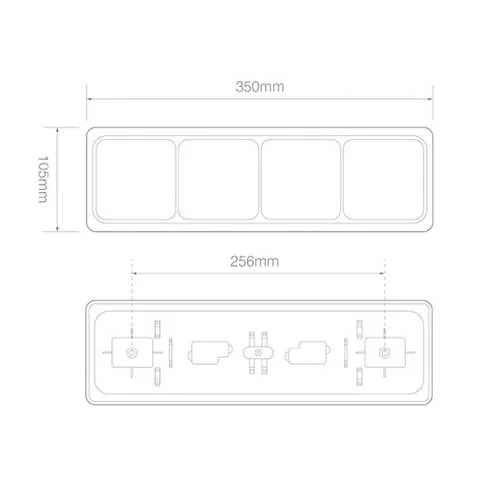 LED achterlicht met zwarte rand | 12-24v | 40cm. kabel | 80BFARRME-80BFARRME-5