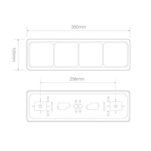 LED achterlicht met zwarte rand | 12-24v | 40cm. kabel | 80BFWARME-80BFWARME-3
