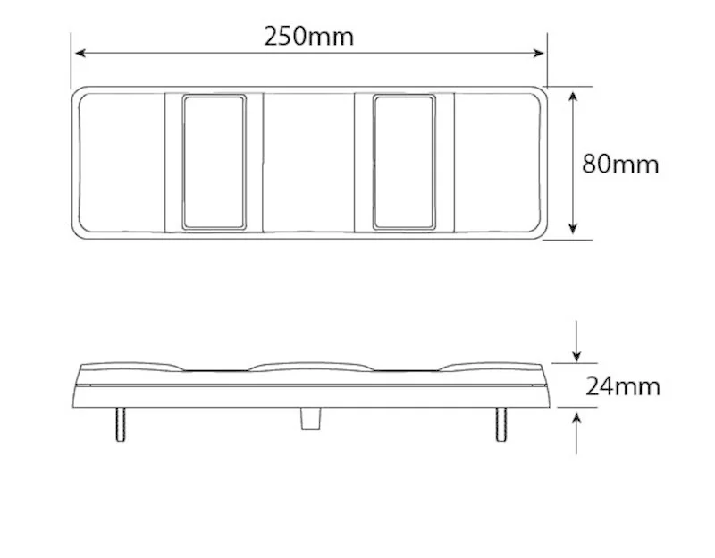 LED achterlicht zonder kentekenverlichting | 12-24v | 40cm. kabel | 250FARM-250FARM-4